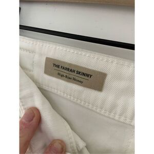 adriano goldschmied White high rise farrah skinny jeans